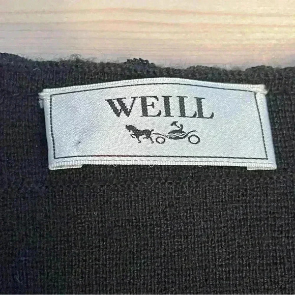 Weill black 100% wool cardigan with Rose front Buttons & Pockets *read Descripti - Picture 8 of 13